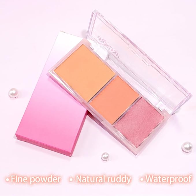 3 IN 1 Brown Nude Face Highlight Bronzer Powder Palette for Face Cheeks Contour Brightening, Buildable Matte Coverage Natural Makeup,Ultra Sculpt Nose Shadow Eyeshadow Primer-Orange-Velvo Beauty