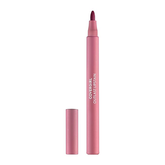 COVERGIRL Outlast, 20 Admire, Lipstain, Smooth Application, Precise Pen-Like Tip, Transfer-Proof, Satin Stained Finish, Vegan Formula, 0.06oz-Velvo Beauty