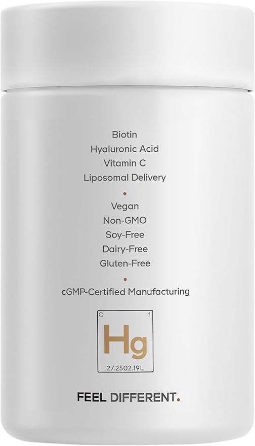 Codeage Hair Growth + Smooth Skin Max Vitamins Supplement - Patented Lustriva & SOD B Dimpless Superoxide Dismutase - Hair Growth Health Skin Cellulite Support - Biotin, Vitamin C, MSM - 30 Capsules-Velvo Beauty