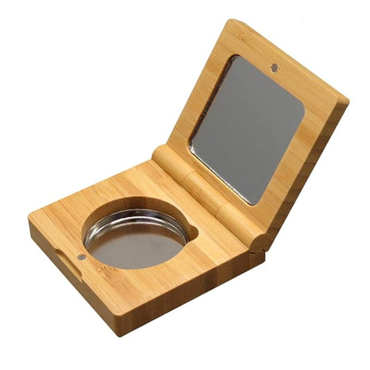 mollensiuer Bamboo Empty Eye Shadow Case Box Single Aluminum Palette Pans Magnetic Eyeshadow Makeup Palette Cosmetics Organizer Container for Eye Shadow, Blush, Powder-Velvo Beauty