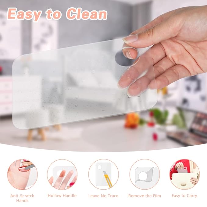 Acrylic Cosmetic Makeup Palette, 3PCS Makeup Mixing Palette With Spatula Makeup Artist Tool, Professional Cosmetic Mixing Makeup Palette For Mixing Eye Shadow/Eyelash/Nail Art/Foundation-Velvo Beauty