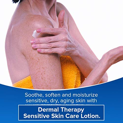 Dermal Therapy Sensitive Skin Lotion - Calming, Non-Irritating Lotion with 15% Allantoin, 10% Shea Butter, Vitamin E - Soothing Relief for Dry, Itchy, Eczema-Prone Skin - 8 fl oz / 240 ml-Velvo Beauty