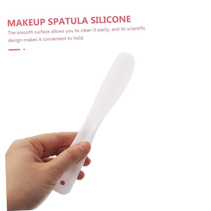 Beaupretty 10pcs Tool Stick White Makeup Silicone Makeup Spatula Mini Silicone Spatula Silicone Stirring Tools Spatulas Cosmetic Long Spatula Barber Film Stick Face-Velvo Beauty