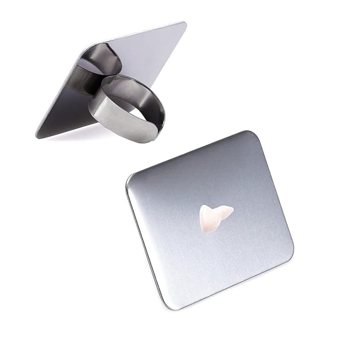 Alipis 2Pcs Nail Art Palette Ring, Stainless Steel Makeup Mixing Palette Finger Ring Professional Nail Polish Drawing DIY Art Color Mixing Tools Makeup Supplies-Velvo Beauty