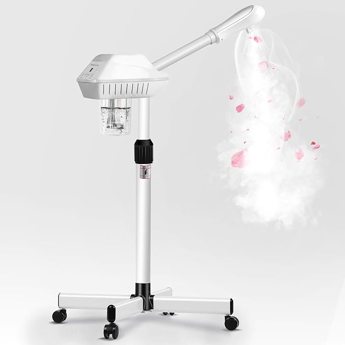 Professional Facial Steamer for Atomization Humidifier Atomizer, Adjustable Height and Angle, Face Steamer Clean Skin Firming Pores and Moisturizing Suitable for a Beauty, Spa, at Home-Velvo Beauty