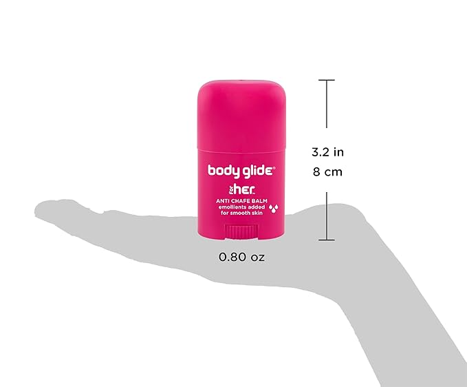 Body Glide For Her Anti Chafe Balm | Chafing stick with added emollients | Great for dry, sensitive skin and/or sensitive areas | Use on chest, bra, butt, groin, arm, and thigh chafing | 0.8oz-Velvo Beauty