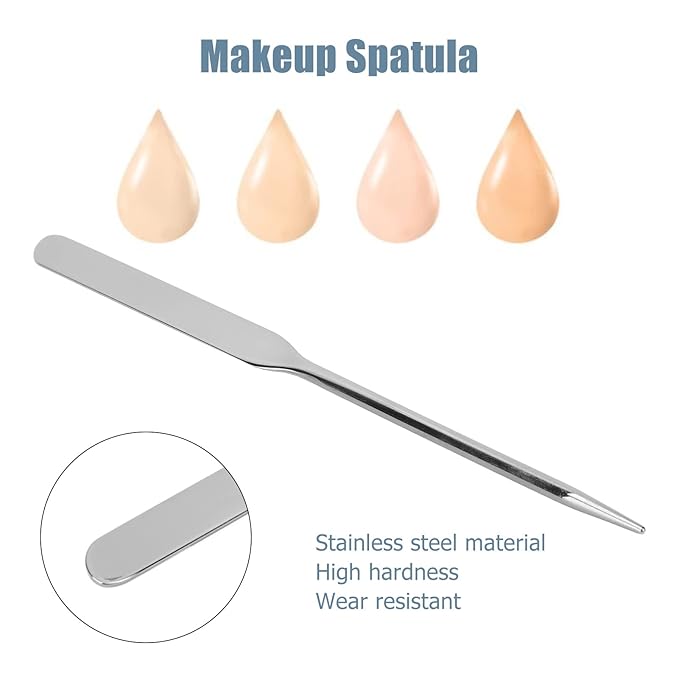 Stainless Steel Makeup Spatula, Liquid Foundation Spatula Stainless Steel Ergonomic Nail Art Stirring Tool Makeup Artist Makeup Tool-Velvo Beauty