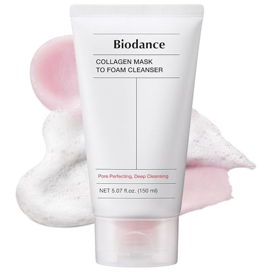BIODANCE Collagen Mask To Foam Cleanser, Face Wash for Women, 2-in-1 Pore Mask and Hydrating Foaming Facial Cleanser for Sensitive Skin, Oily Skin, 5.07 fl. oz. (150 ml)-Velvo Beauty