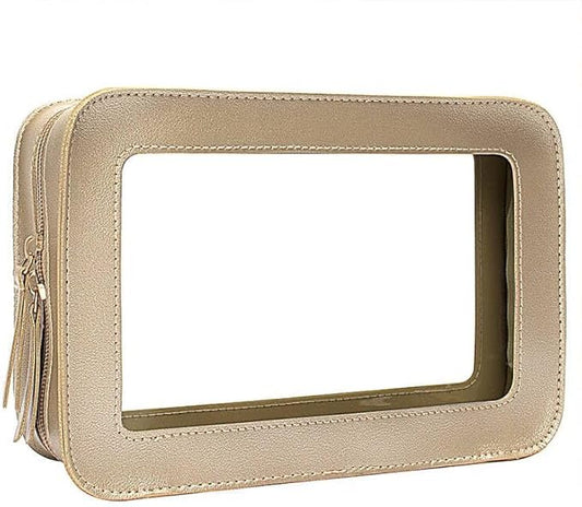 Clear Makeup Bag Small, TSA Approved Portable Toiletry Bag with Zipper Cosmetic Travel Bag Makeup Organizer Case Mini Makeup Pouch for Purse Car Organizer Bag for Women Men-Velvo Beauty
