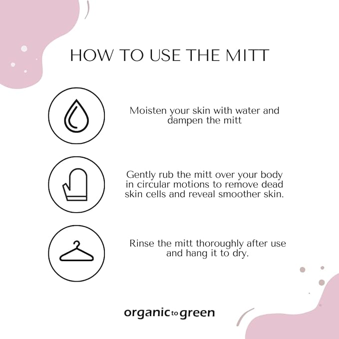 Organic to Green Premium Exfoliating Mitt for Body (2pc) – 100% Vegan Viscose Traditional Body Scrub Washcloth – Body Exfoliator (Pink)-Velvo Beauty