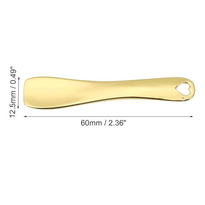 VOCOSTE 3 Pcs Makeup Spatula Mini Spoon, Eye Cream Massage Sticks Beauty Scoop, for Facial Cosmetic Face Cream, Zinc Alloy Heart Shape 2.36"x0.49", Gold Tone-Velvo Beauty