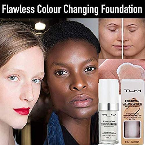 KOSIMI 30ml TLM Color Changing Foundation Liquid Base Makeup Change To Your Skin Tone By Just Blending, white-Velvo Beauty