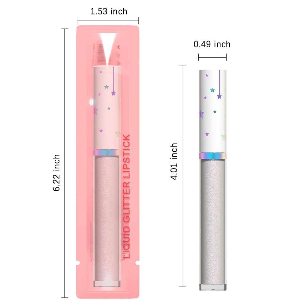 evpct 1Pcs Silver White Metallic Glitter iridescent Liquid Lipstick for Women Long Lasting Waterproof 24, Gray Silver frosted Metallic Glitter Shimmer Chrome Lipsticks Lip Gloss Stains Makeup Set, 11-Velvo Beauty