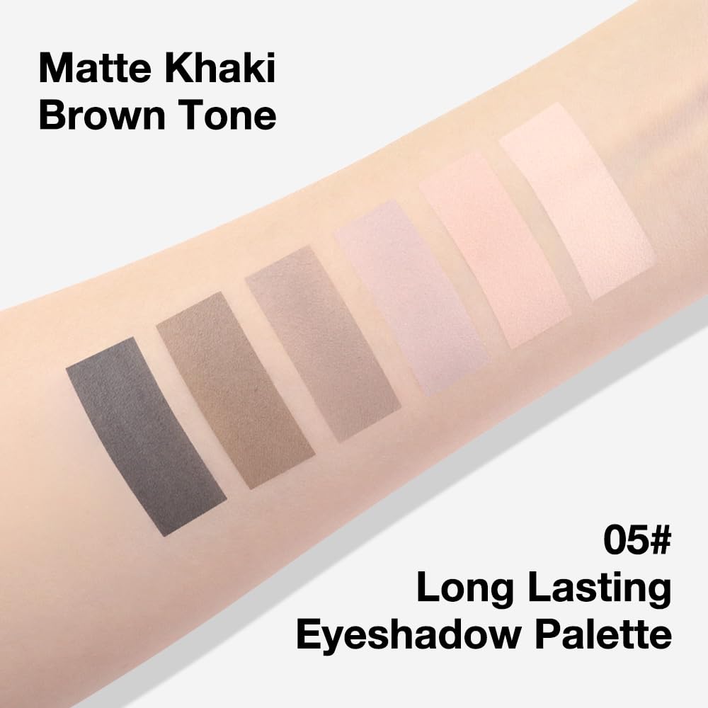 Kaely 6 Color Mini Nude Smoky Eyeshadow Palette Makeup, Highly Pigmented Eye Shadow Palette Waterproof, Natural Matte Eye Shadow Palette, paleta de sombras de ojos, Vegan & Cruelty-free, 05-Velvo Beauty