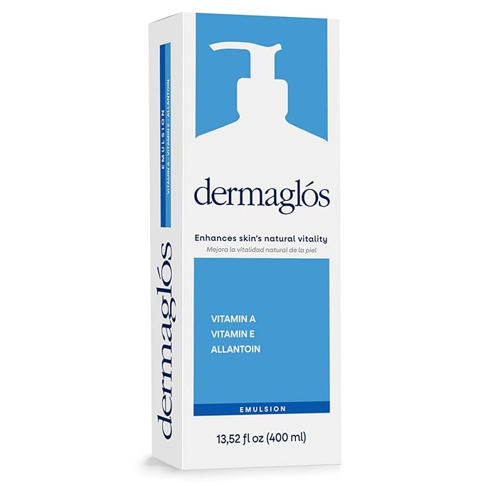 Dermaglos Moisturizing Body Lotion for Dry Skin with Extra Vitamin A, Vitamin E & Allantoin | Regenerating Lightweight Moisturizer for Stretch Marks, Tattoos Aftercare, Scars & Wrinkles | 13.52 Fl Oz-Velvo Beauty