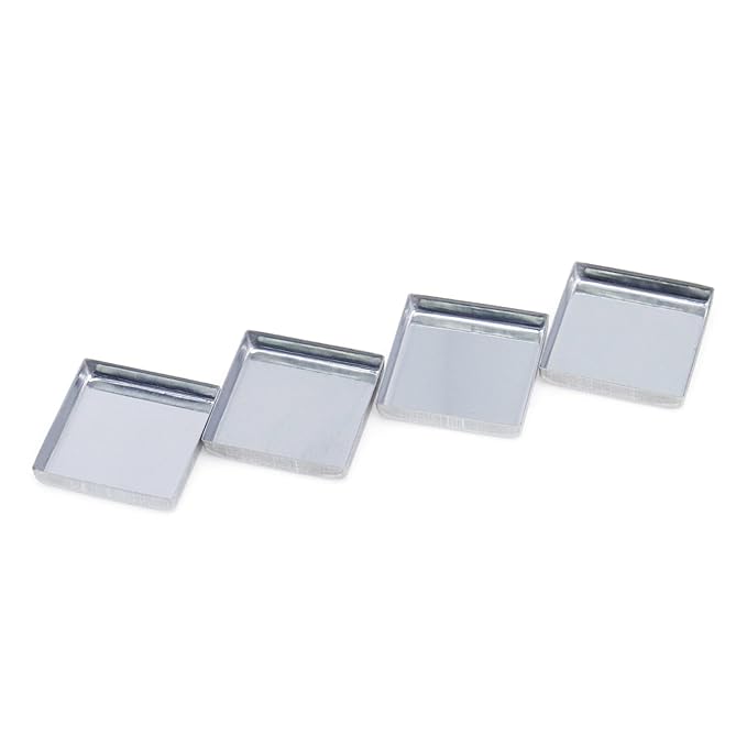 Pack of 30 Empty Square Metal Pans 26mm Eyeshadow Palette Pans Replacement for Magnets Makeup Palettes (3mm Height)-Velvo Beauty