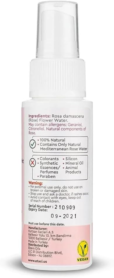 OTACI Rose Passion Face Mist Spray – 100% Natural Rose Water Hydrating Mist for Glowing, Refreshed Skin – Travel Size 50ml – Vegan, Alcohol-Free, for All Skin Types-Velvo Beauty