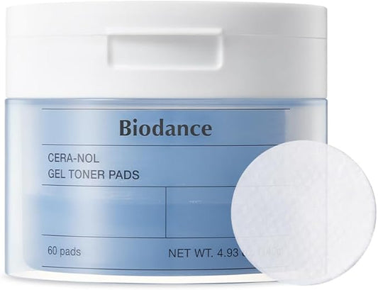 Biodance Cera-NOL Gel Toner Pads, Hydrating & Soothing for Sensitive Skin, Redness Reducing, Gentle Exfoliating Toner Pads, Korean Skincareㅣ4.93 fl.oz.(140g)*60Pads-Velvo Beauty