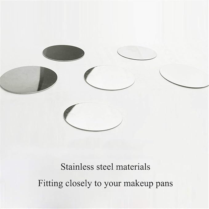 50pcs Round Metal Stickers for Non-Magnetic Eyeshadow Pan Use with Magnetic Makeup Palette (Diameter 2.5cm)-Velvo Beauty