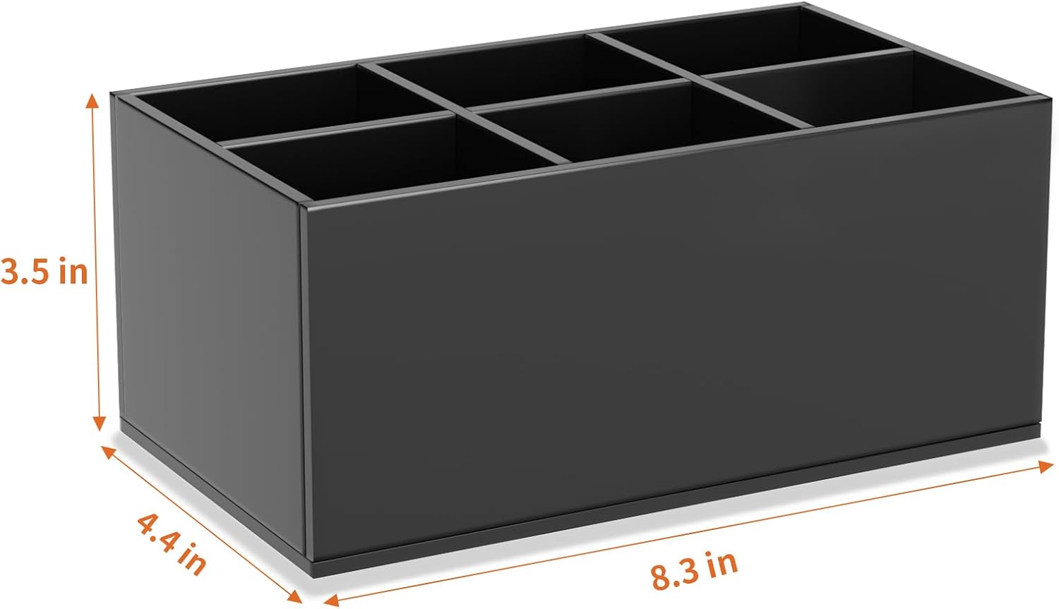 HIIMIEI Black Makeup Brush Holder Organizer Acrylic 6-Slots Cosmetic Brushes Storage Organizer for Vanity Countertop-Velvo Beauty