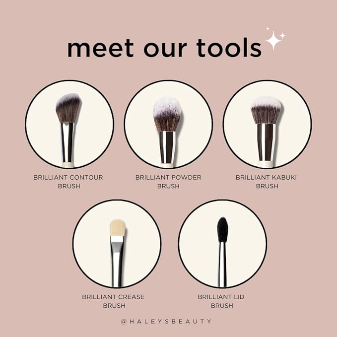 HALEYS Lid Eyeshadow Brush, Medium Flat Tapered Brush, Easy Blending and Shading for Building Eyeshadow Color, High-end Synthetic Bristles, Multi-tasking, for Cream and Powder Makeup, Vegan + CF-Velvo Beauty