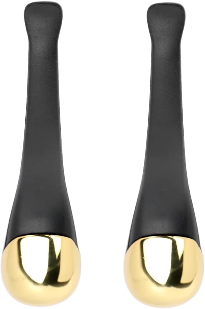 ZJchao Eye Massage Stick, 2pcs Eye Cream Applicator Spatula Metal Face Massage Tool Stick Applicator Wand Sticks Eye Cream Massage Sticks Cosmetics Spoon Massager for Dark Circle Puffiness Reduction-Velvo Beauty