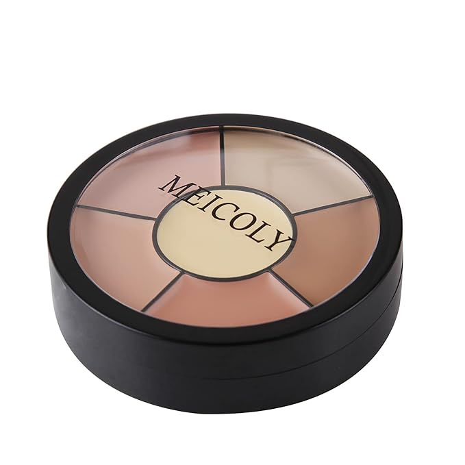 MEICOLY 6 Shades High Coverage Concealer,Tattoo Cover Palette,Cover Bruises, Tattoos, Age Spots, Vitiligo, Birthmarks,with 8 pcs White Makeup Sponges-Velvo Beauty