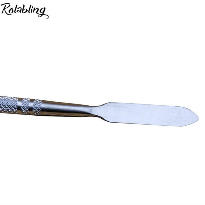 7.2 inches Pro Stainless Steel Make Up Spatula Double Sided Cosmetic Stirring Rod Nail Art Manicure Tools (size-2)-Velvo Beauty