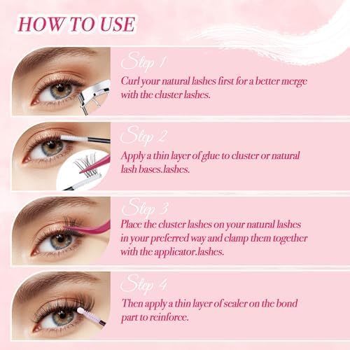 Lash Clusters Kit 432pcs Wispy Lashes Clusters Lash Clusters Clear Band Eyelash Clusters Natural Look Lash Extension Kit Invisible Band Lashes 0.07D-Velvo Beauty