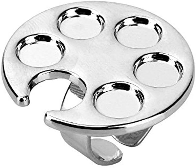 2 Pcs/Lot Mini Manicure Palette Wearable Metal Nail Art Polish Holder Paint Palette Finger Rings Nail Art Tools Palettes Palette Cups-Velvo Beauty