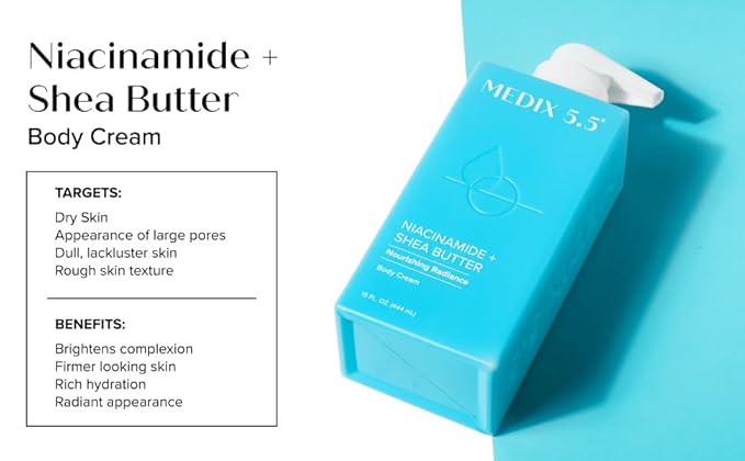 MEDIX Fragrance Free Niacinamide Face Moisturizer + Shea Butter Cream For Face & Body Lotion | Anti Aging Skin Care Firming Cream For Wrinkles, Dark Spots, Large Pores, 15 Fl Oz, 2-Pack-Velvo Beauty