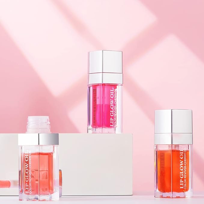 Plumping Lip Oil, Long Lasting Hydrating Lip Gloss Tinted Lip Balm Non-sticky Revitalizing, Tinting Lip Care Oil for Dry Lip (CORAL)-Velvo Beauty