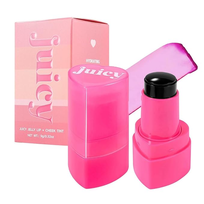 Cooling Water Jelly Tint Stick,Multi-Use Juicy Love Blush, 3-In-1cheek Blush & Eyeshadow & Lip Tinted Long-Lasting Moisture Stick,Bouncy Jelly Texture,Creates A Moist Watercolor Effect (#08, 0.32oz)-Velvo Beauty