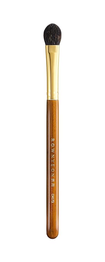 Desert Oak Series Almond Blending Brush - Squirrel & Goat Hair (30/70) for Gentle Powder Application, Bubinga Handle & Brass Ferrule (CM 172)-Velvo Beauty