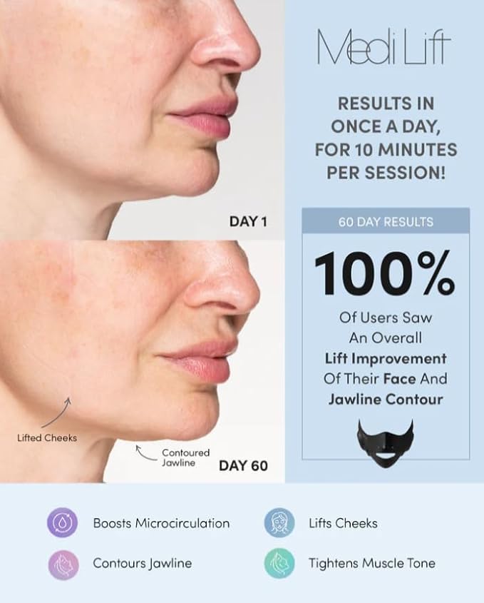 Essential Mask - Medi Lift EMS Facial Toning Device, FDA Cleared, Hands-Free Skin Device-Velvo Beauty