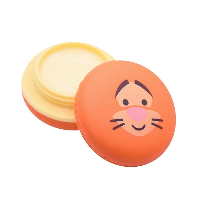 The Crème Shop x Disney Macaron Lip Balm Winnie The Pooh Lemon Honeycomb Crème Korean Scented Pocket Portable Vitamin E Shea Butter (Tigger (Mango Peach))-Velvo Beauty