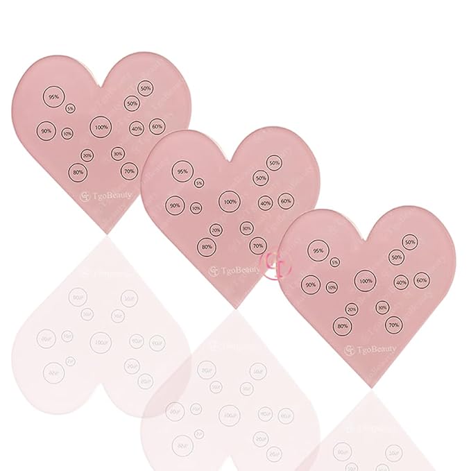 TgoBeauty Acrylic Mix Heart Palette Permanent Makeup Ink Color Ratio Tool Heart Pink Cosmetic Makeup Palette for Eyebrow Lip Nail Art Makeup (Pink)-Velvo Beauty
