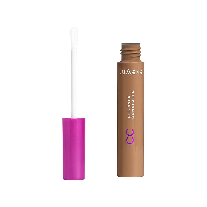Lumene Under Eye Concealer - CC All-Over Hydrating Concealer with Medium Coverage - Multi-Tasking Under Eye Makeup Infused with Hyaluronic Acid with a Skin-Like Finish - 5 Deep Tan (0.3 fl oz)-Velvo Beauty