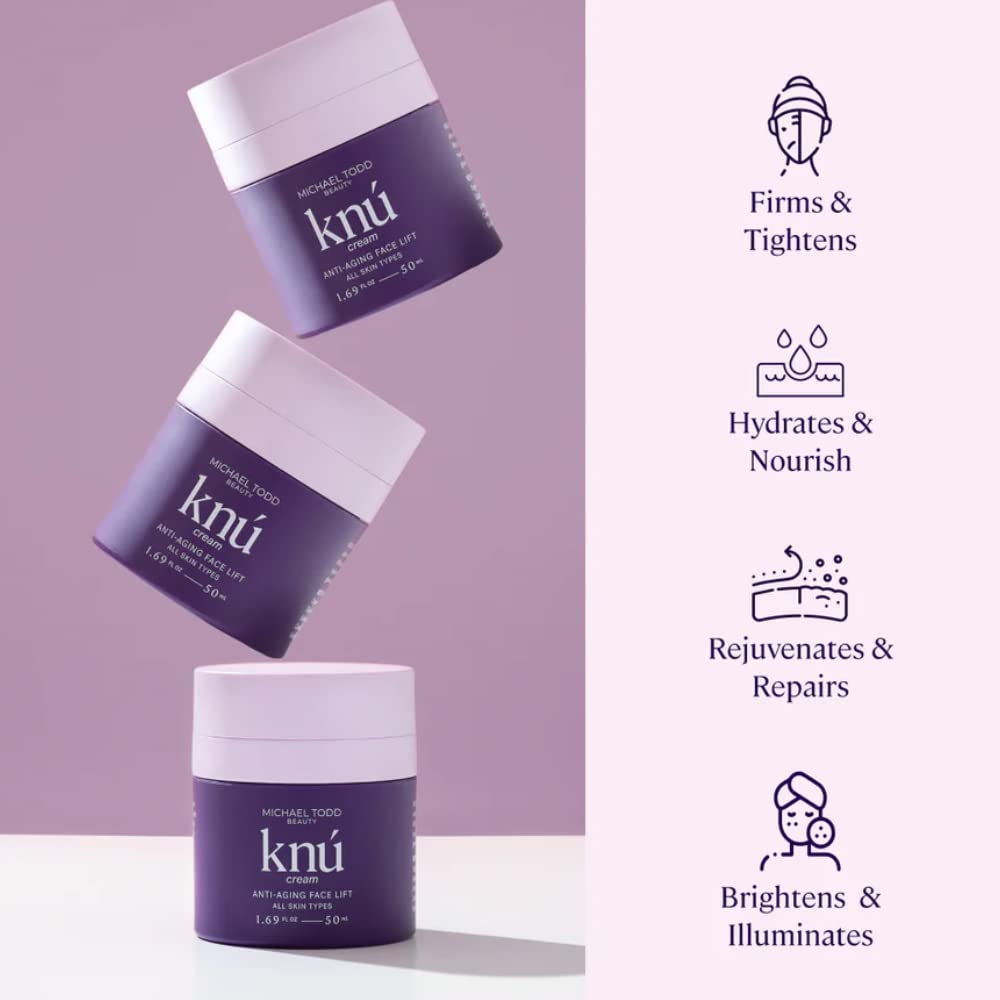 MICHAEL TODD Beauty KNU Cream – Face Lifting, Brightening & Tightening Cream – For Moisturizing & Rejuvenating – With Bakuchiol, Peptides & Snail Secretion – For All Skin Types – 1.68 fl oz/50 mL-Velvo Beauty