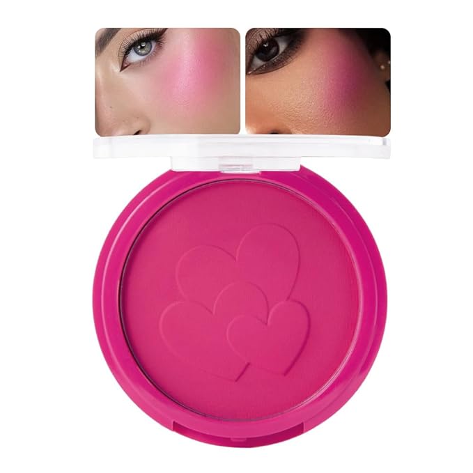 Single Rose Pink Matte Blush for Cheeks Face Blushes Makeup Palette, Rose Bean Monochrome Cream Blushes Palette Makeup for Older Women, Natural Pigmented Paleta de rosa oscuro monocromática 02-Velvo Beauty