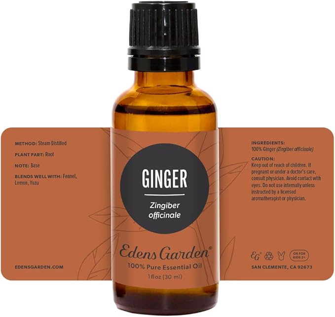 Edens Garden Ginger Essential Oil- 100% Pure Premium Grade, Undiluted, Natural, Therapeutic, Aromatherapy, The Best for Diffuser, Skin, Candle, Kid Safe 30 ml (1 fl oz)-Velvo Beauty
