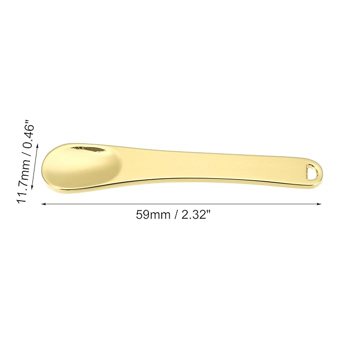 VOCOSTE 4 Pcs Makeup Spatula Mini Spoon, Eye Cream Massage Sticks Beauty Scoop, for Facial Cosmetic Face Cream, Zinc Alloy 2.32"x0.46", Gold Tone-Velvo Beauty