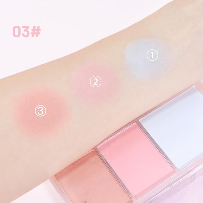 3 IN 1 Brown Nude Face Highlight Bronzer Powder Palette for Face Cheeks Contour Brightening, Buildable Matte Coverage Natural Makeup,Ultra Sculpt Nose Shadow Eyeshadow Primer-Nude-Velvo Beauty