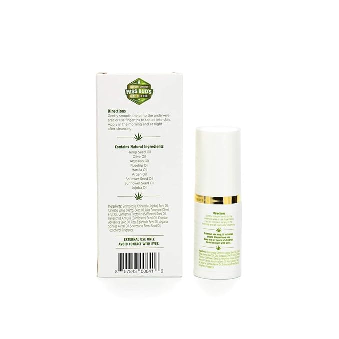 Miss Bud’s Hemp Eye Oil Reduce Fine Wrinkle Lines, Tone, Smooth and Deeply Moisturize Skin Made from Pure Hemp Seed Oil-Velvo Beauty