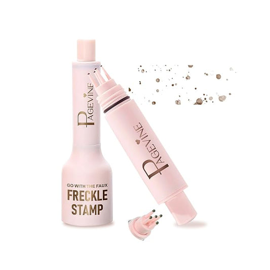 Freckle Stamp - Freckle Pen Waterproof, Long Lasting Fake Freckles,Quick Dry 5-Point Faux Freckles Stamp Cushion Stain Marker in One Press Natural and Lifelike Sunkissed Pencil Tool Makeup (#2-Medium)-Velvo Beauty