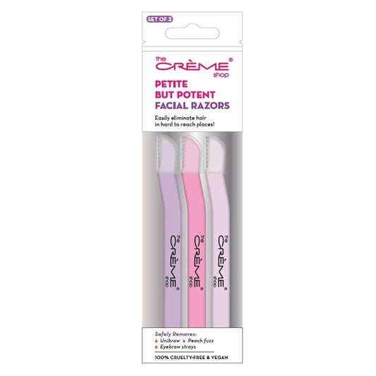 The Crème Shop Petite But Potent Facial Razors Dermaplaning Tool for Face | Face Razors for Women | Stocking Stuffers for Women (Pack of 3)-Velvo Beauty
