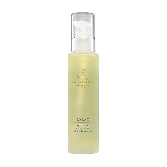 Aromatherapy Associates Relax Body Oil. Luxurious Blend of Oils for a Nourished Body. Made with Vetivert, Chamomile and Ylang Ylang Essential Oils (3.4 fl oz)-Velvo Beauty