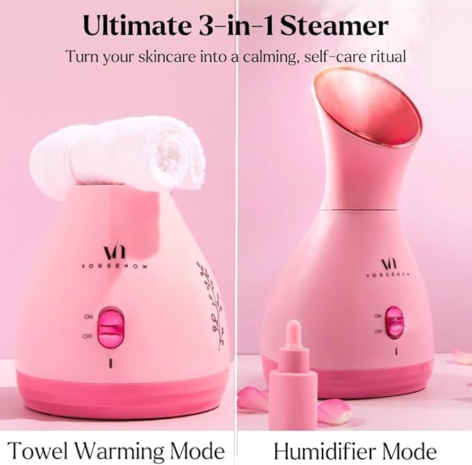 Facial Steamer Spa Kit with Complimentary 17 Skin Care Tools | Face Steamer for Facial Deep Cleaning with Towel Warmer & Humidifier Mode| Self Care Gifts for Women, Spa Gifts, Birthday Gifts for Women-Velvo Beauty