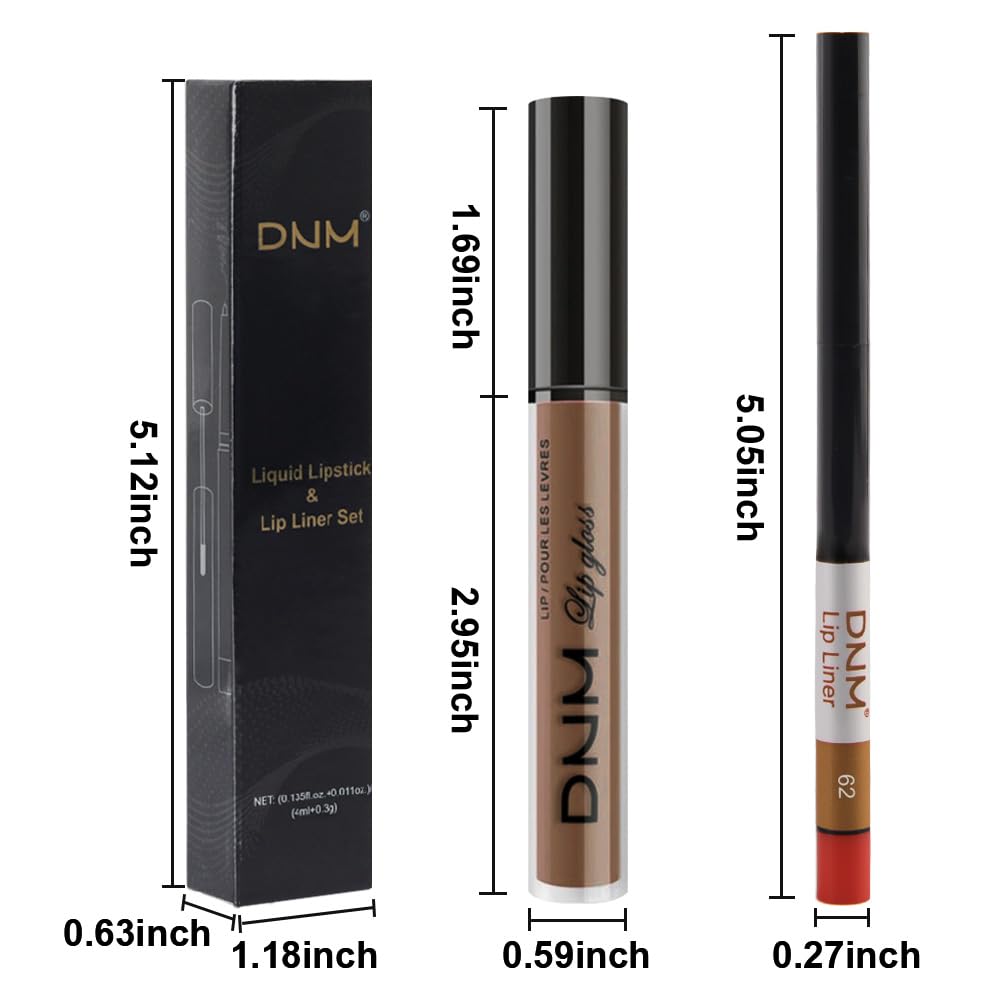 evpct 2Pcs Nude Matte Lip Liner and Lipstick Combo Set for Women, Nude Lip Combo Set Liquid Lips Stick Gloss and Lipliner Stains Set Long Lasting Waterproof, Lips Makeup 24 Hours labiales originales-Velvo Beauty