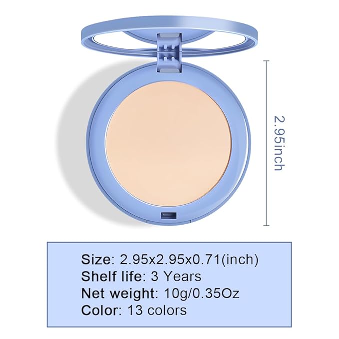 evpct Kaely Oil Control Pressed Face Powder, Get Smooth Flawless Fine Lines and Lightweight Finishing Foundation, Control Shine Long Lasting Waterproof Face Setting Powder Cosmetic, 09 Porcelain-Velvo Beauty